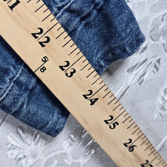 Bobbie Brooks Denim‎ Button Up Shirt Woman XL Cat Applique Embellished Collar - Picture 9 of 10